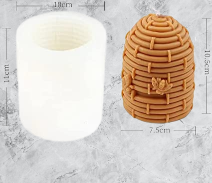 Skep with Bees Silicone Mold
