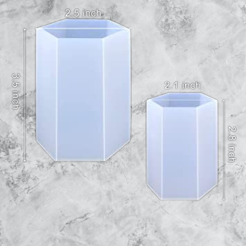 2 Pack Hexagon Pillar Candle Mold set