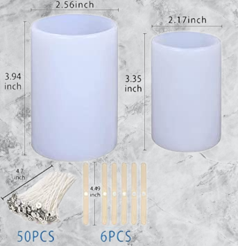 2 Piece Cylindar candle mold set