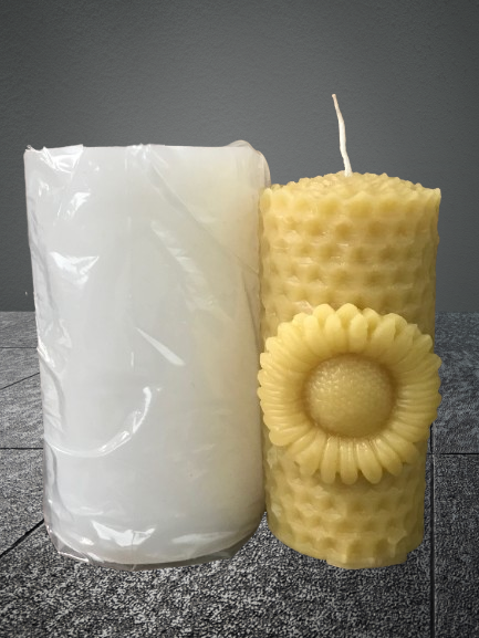 Honeycomb with Sunflower Candle Mold