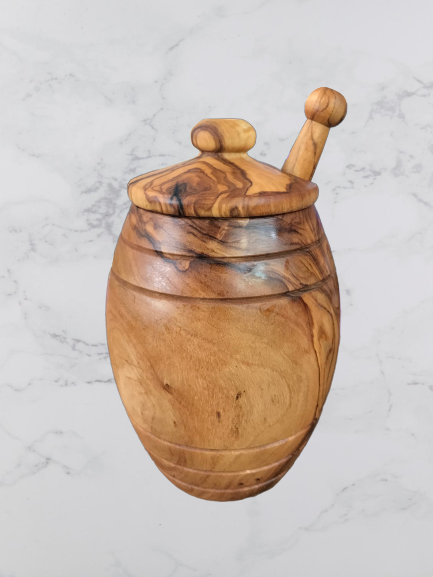 Olive Wood Honey Pot and Dipper