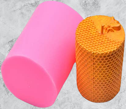 3D cylindrical honeycomb and bee candle mold