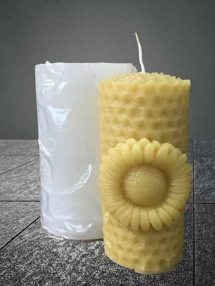 Honeycomb with Sunflower Candle Mold