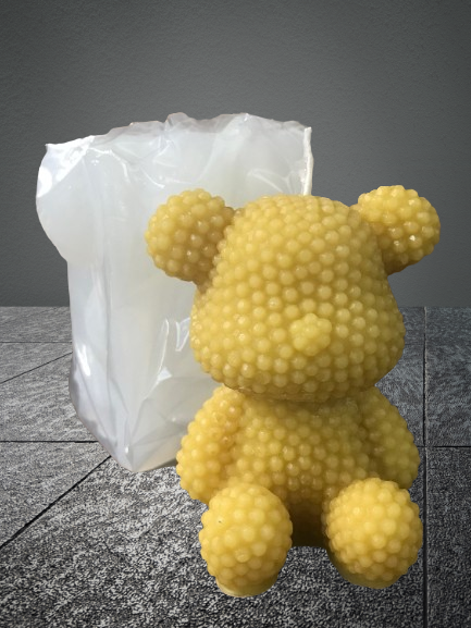 3D Beaded Bear candle mold
