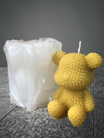 3D Beaded Bear candle mold