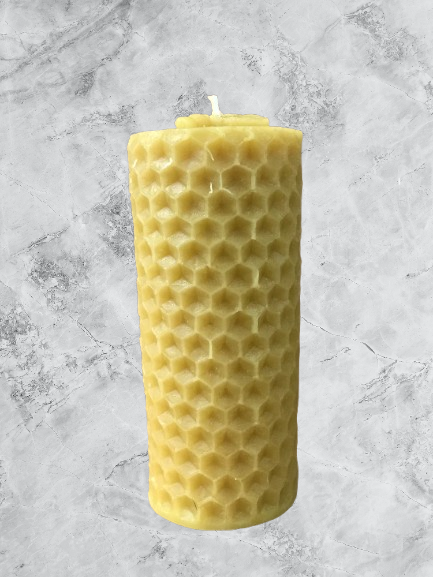 Candle -  Votive with honey comb texture and a bee on top