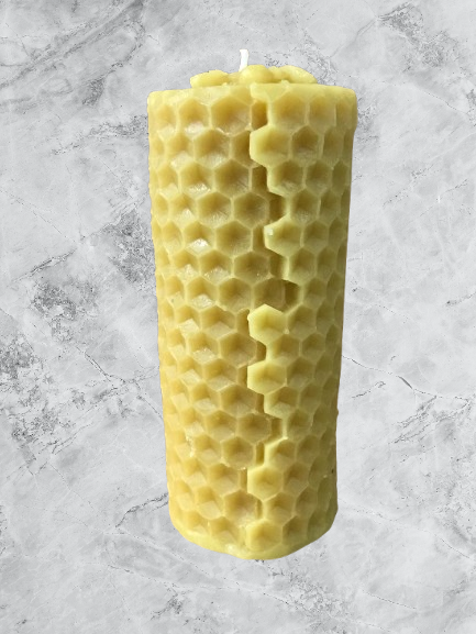 Candle -  Votive with honey comb texture and a bee on top