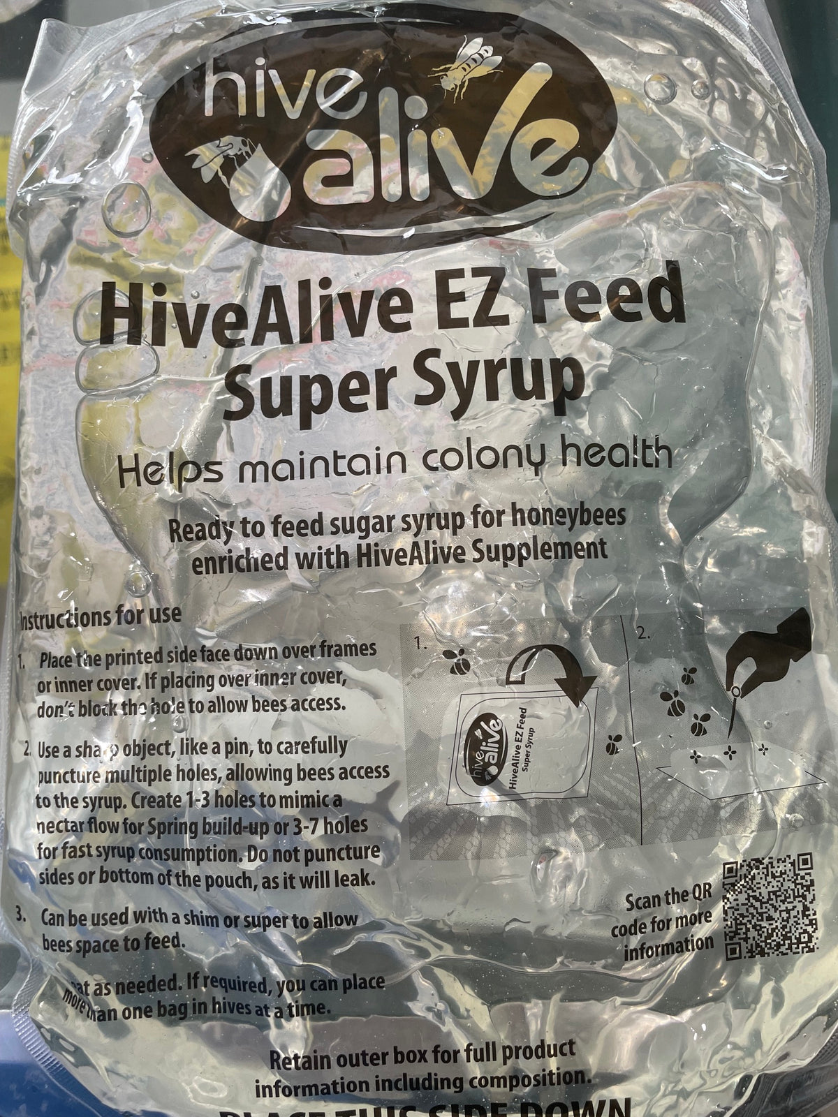 Hive Alive - Ready to feed - EZ Feed syrup pouches