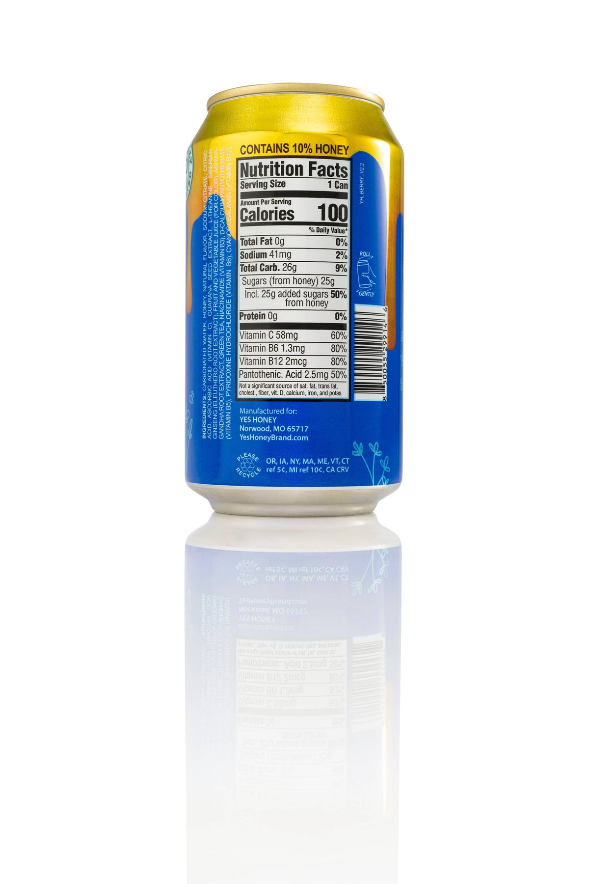 Yes Honey - Yes Honey Berry | Functional Soda | No Corn Syrup | Caffeine