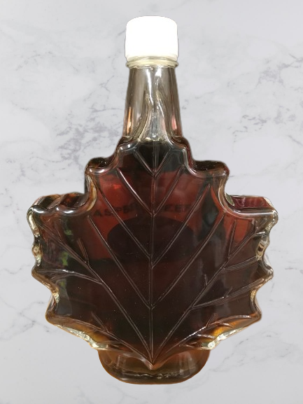 Maple Syrup 25 ounce glass leaf